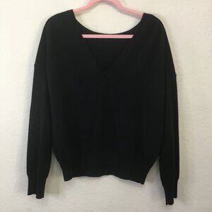 Nili Lotan Black Cashmere V Neck Sweater Long Sleeve Womens Medium